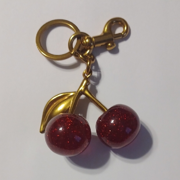 Accessories - Gold and Red Cherry Keychain